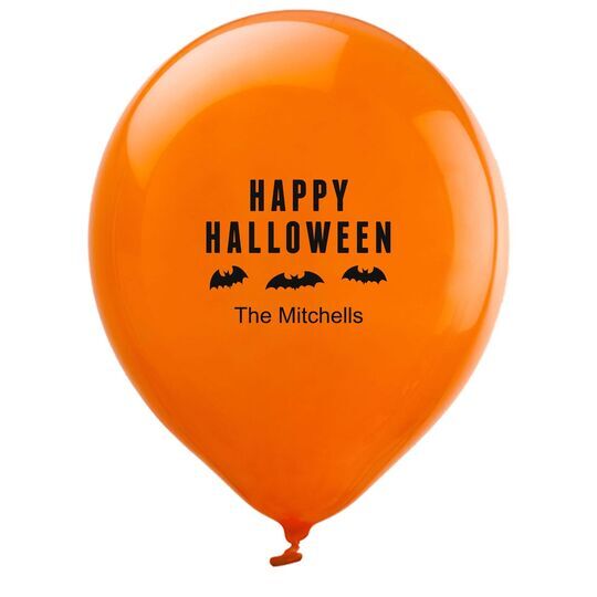 Happy Halloween Bats Latex Balloons